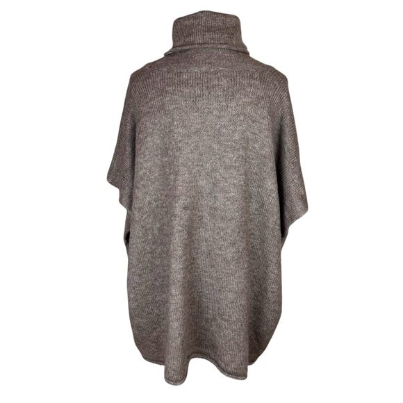 Universal Thread NWT OS Brown Knit Turtleneck Pullover Poncho Sweater - Picture 3 of 11